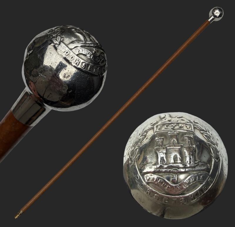 WW1 British Army Silver Topped Dorsetshire OR or Officers Swagger Stick