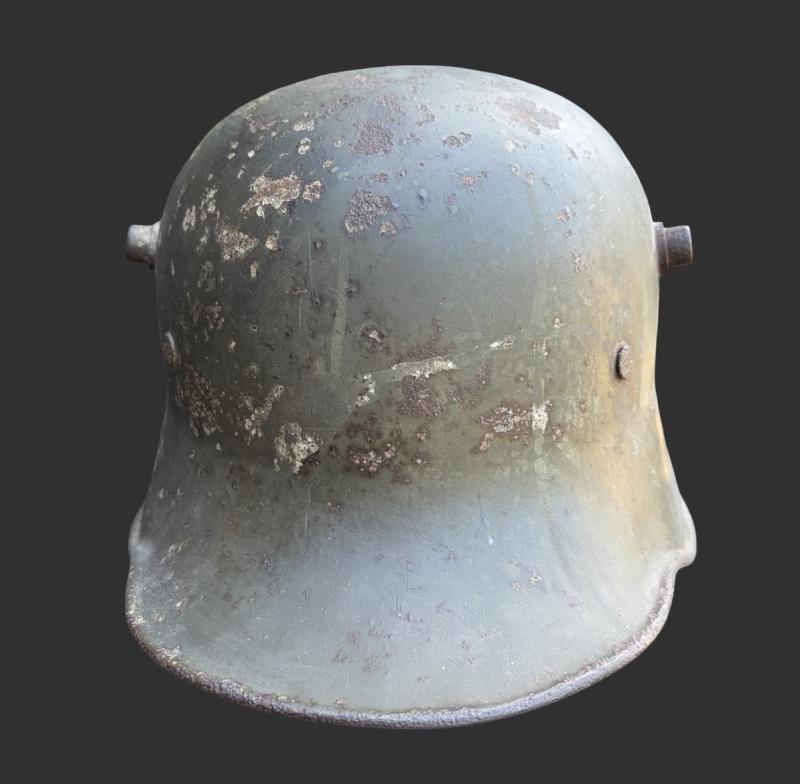 WW1 German M16 Steel Helmet With Original Paint & Liner Untouched Barn Find