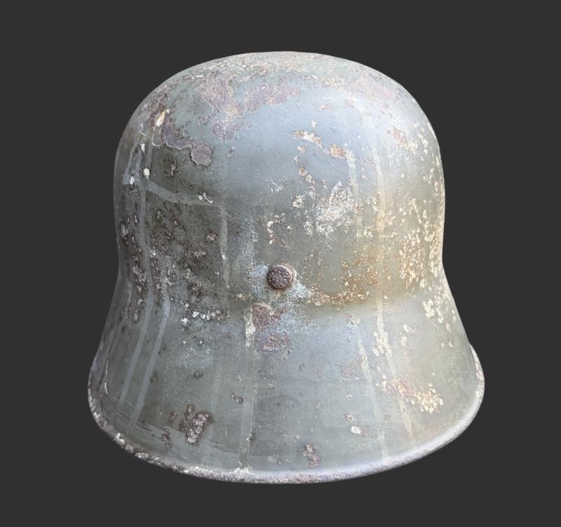 WW1 German M16 Steel Helmet With Original Paint & Liner Untouched Barn Find
