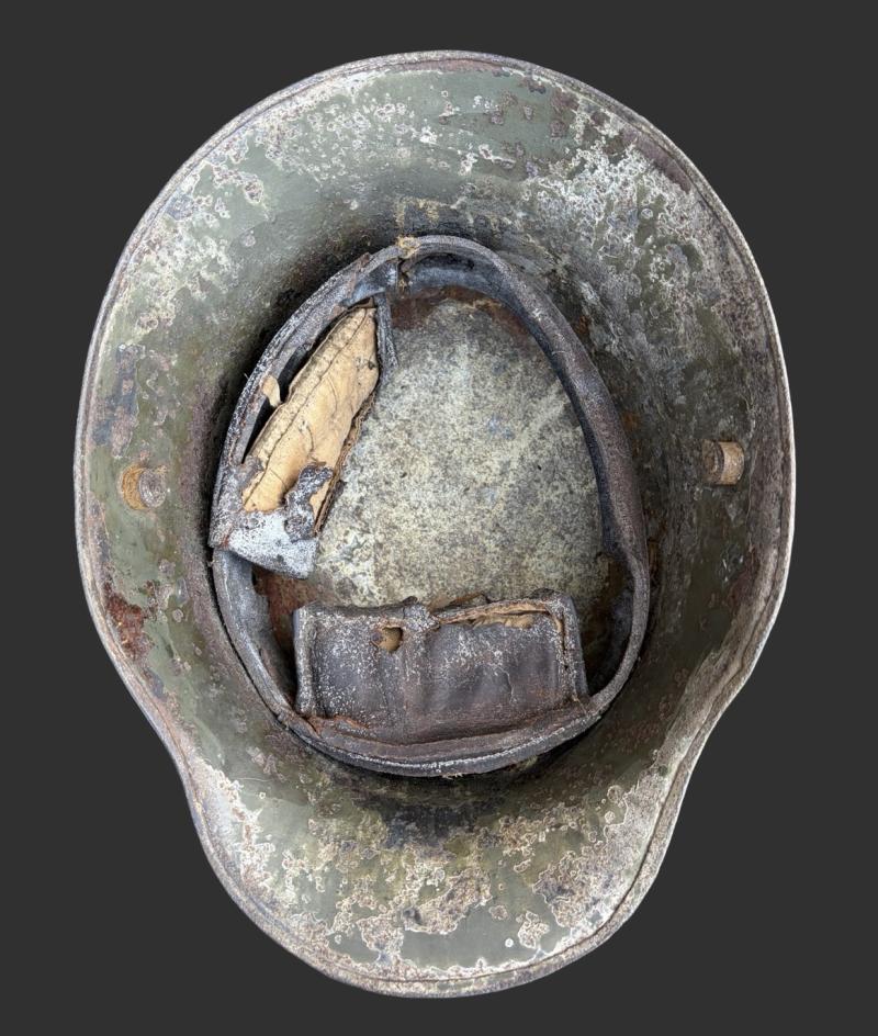 WW1 German M16 Steel Helmet With Original Paint & Liner Untouched Barn Find