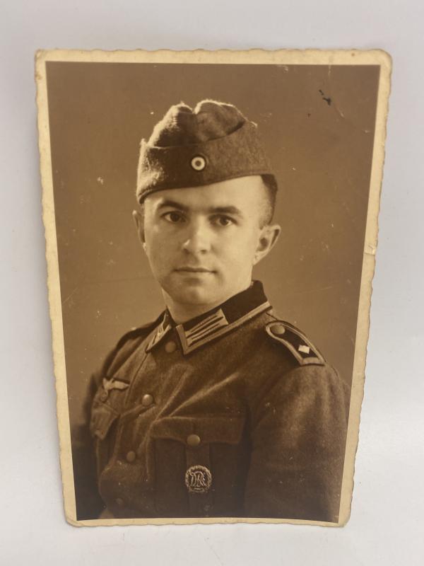 German Army Soldier With DRA Sports Badge Postcard Photograph