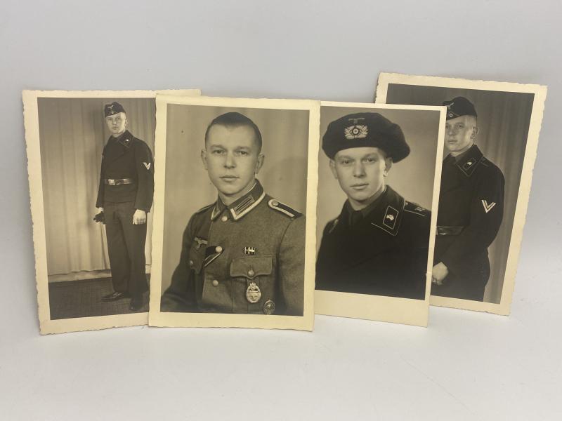 Four Studio Photographs Panzer NCO