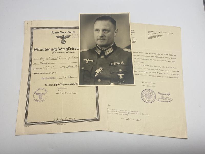 Large Photograph & Documents Colonel Hans Lorenzen