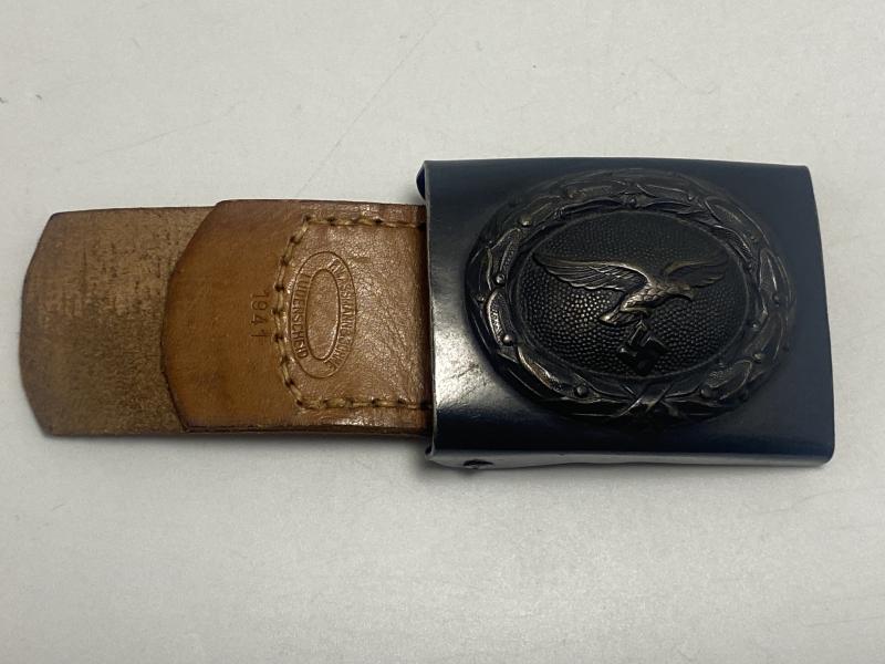 Luftwaffe Blue Painted F.W.Assmann & Sohne Belt Buckle With 1941 Tab