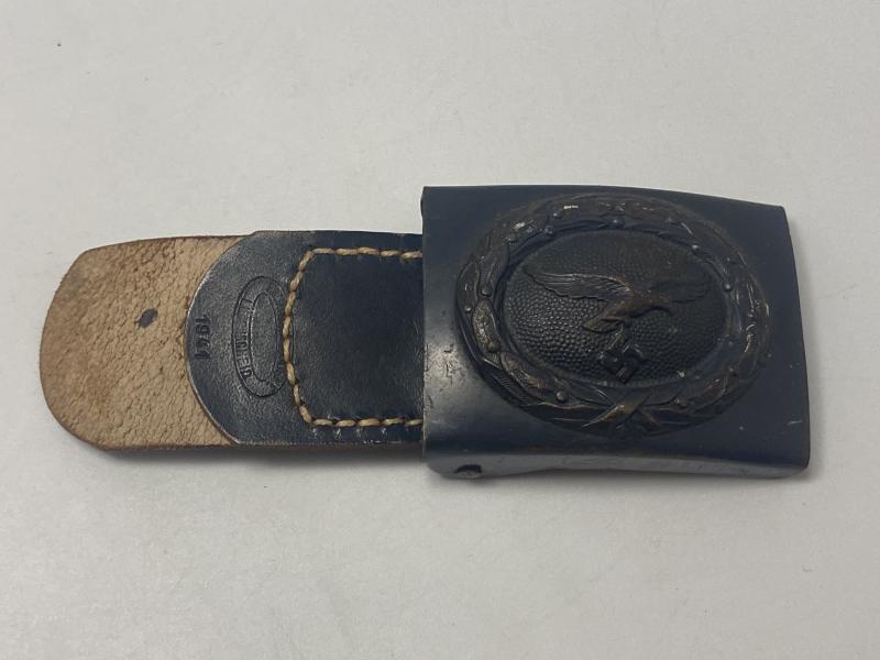 Luftwaffe Blue Painted Belt Buckle With Tab FW Assmann & Sohne