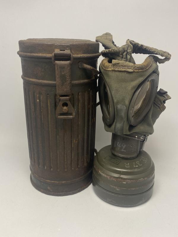 German Army Gas Mask & Tin 1937