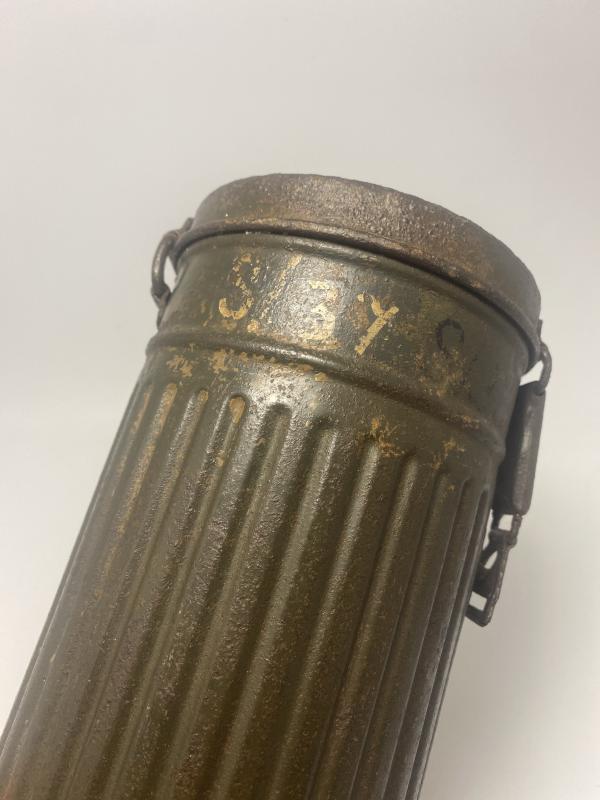 Normandy Three Tone Camouflage German Gas Mask Tin