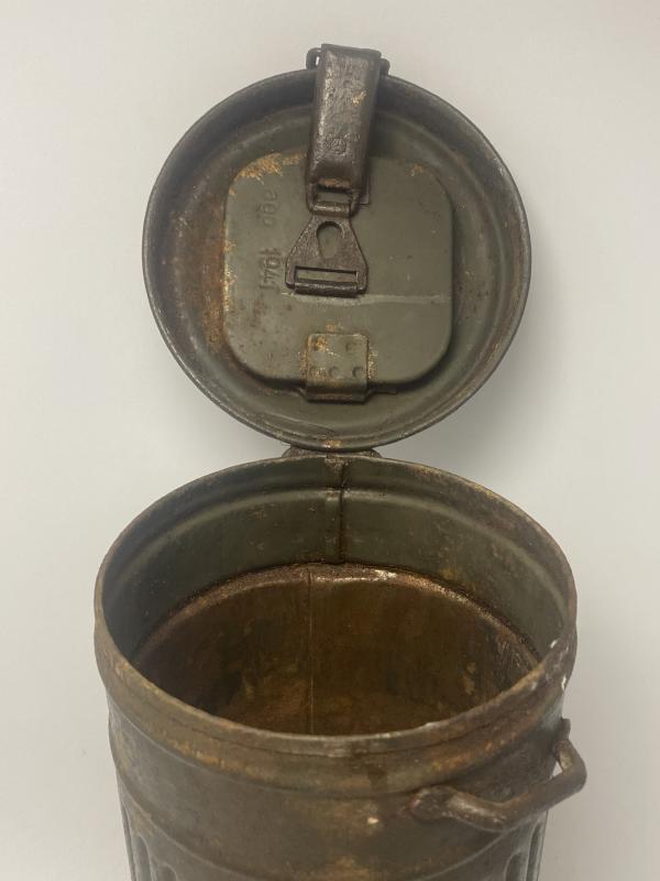 Normandy Three Tone Camouflage German Gas Mask Tin