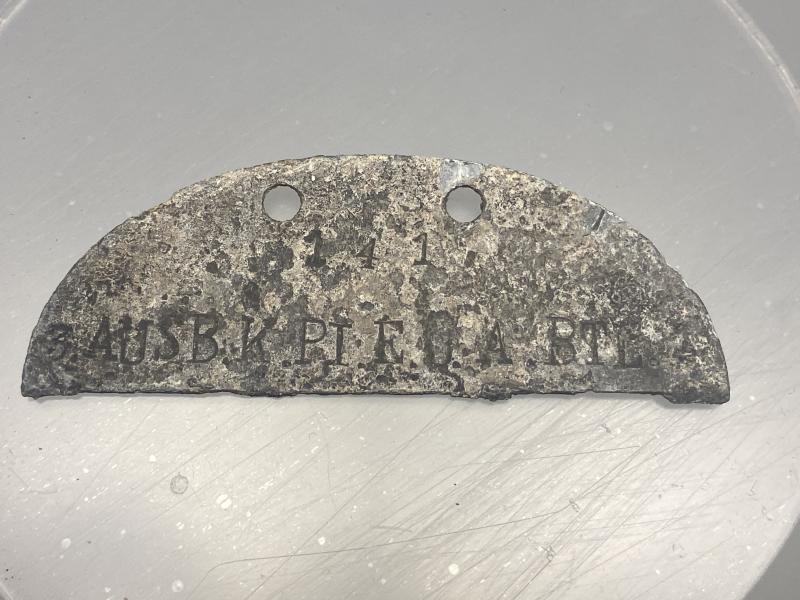 German Army Pioneer Soldiers Dog Tag Half