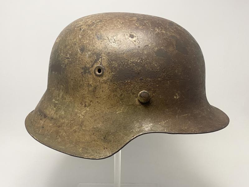 German Three Tone Normandy M42 Helmet Named