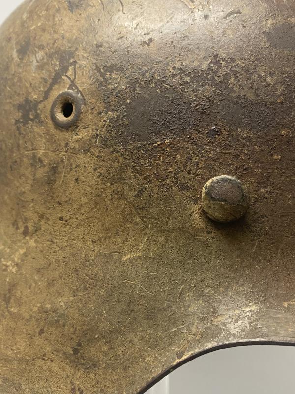 German Three Tone Normandy M42 Helmet Named
