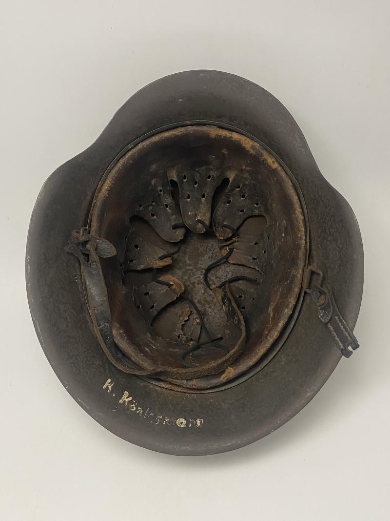 German Three Tone Normandy M42 Helmet Named
