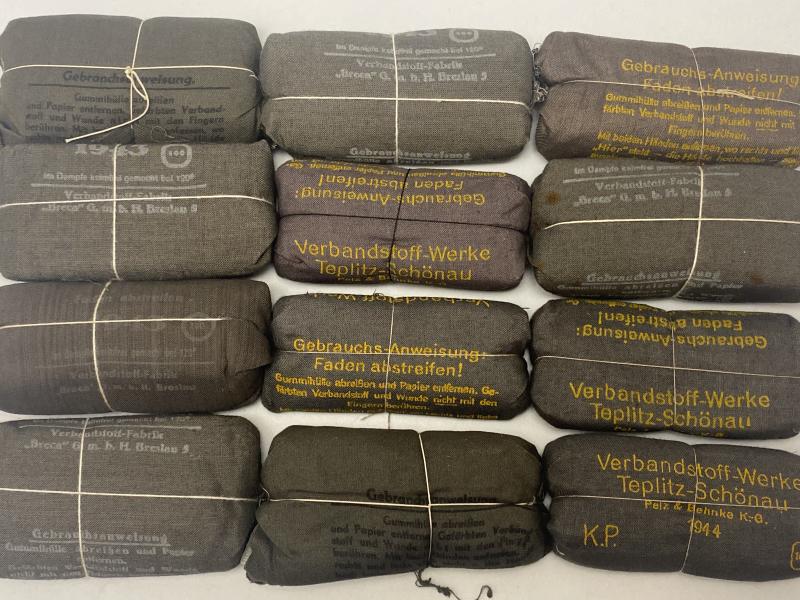 German Grey Cloth Wrapped Field Dressing 1943-1944 Dated