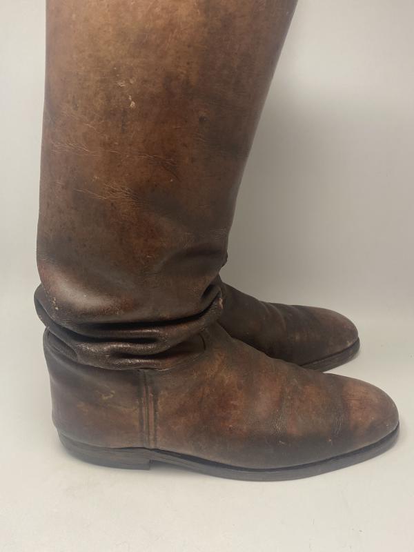 WW1 German Brown Leather Cavalry Riders Boots