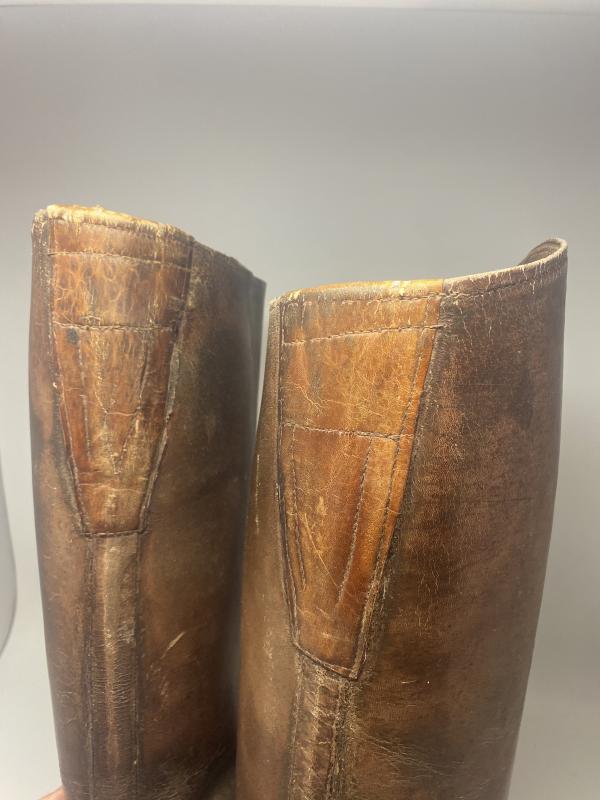WW1 German Brown Leather Cavalry Riders Boots