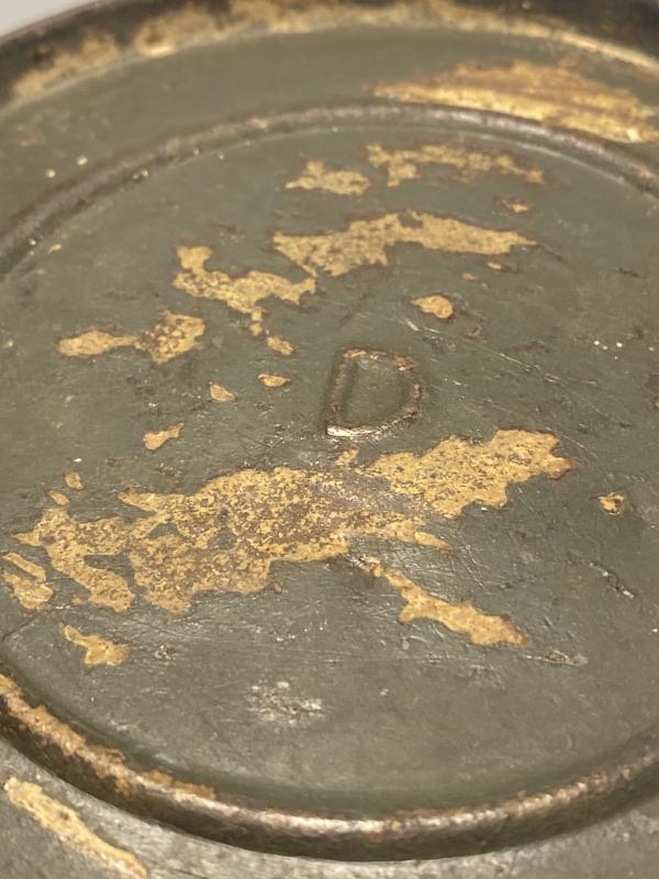 German GM30 Gas Mask Tin Ex-Südfront Paint Named Gren. Ludwig Neubauer