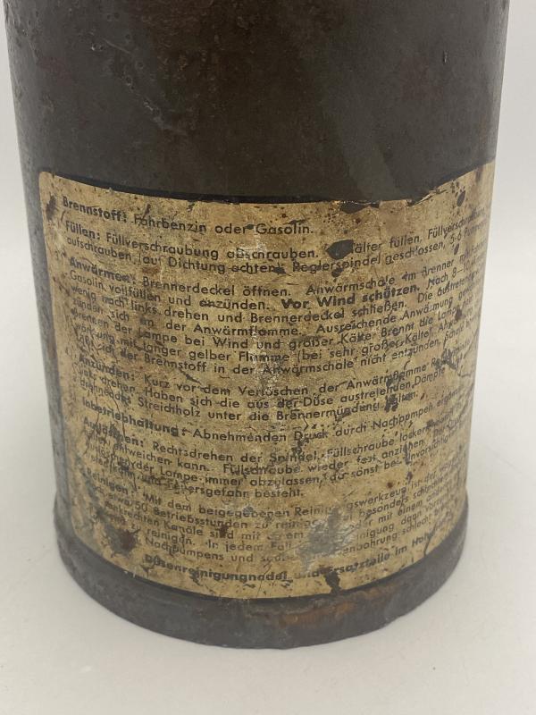 Large Missler German Army Gasoline Torch