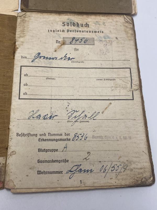 German Army Soldbuch Gren. Xaver Schall Gren.Ertz.Btl.11