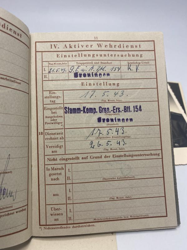 German Army KIA Polish Resistance 1944 Wehrpass Gren. Wilhelm Bredemeyer