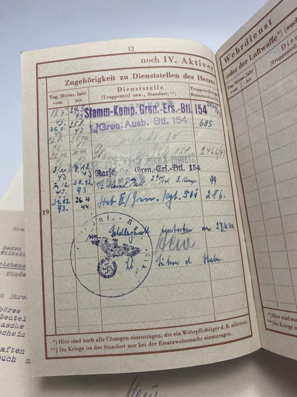 German Army KIA Polish Resistance 1944 Wehrpass Gren. Wilhelm Bredemeyer