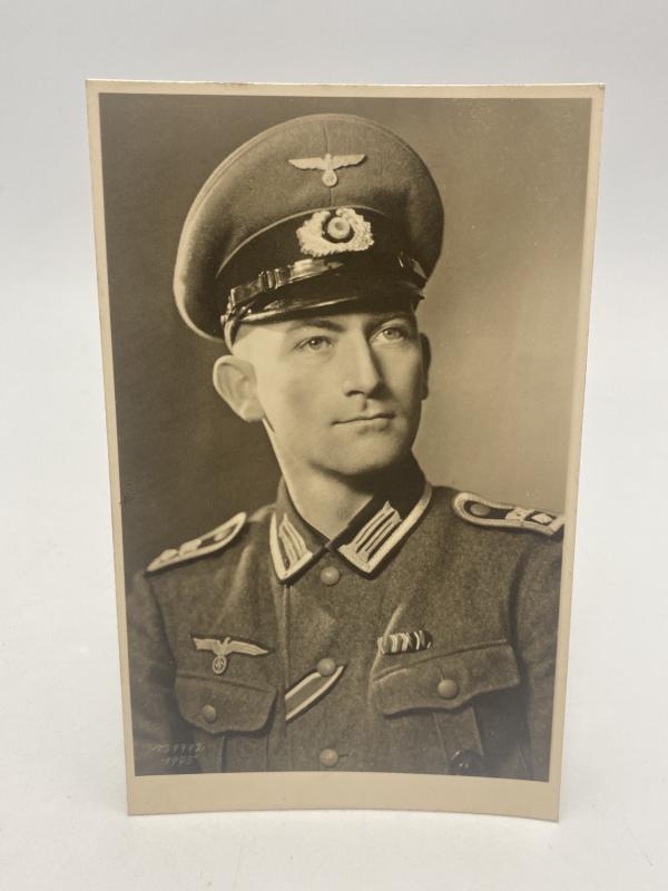 German Field Police Officer Postcard Photograph