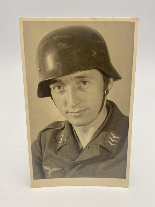 German Luftwaffe NCO With Eastern Front Medal Postcard Photograph