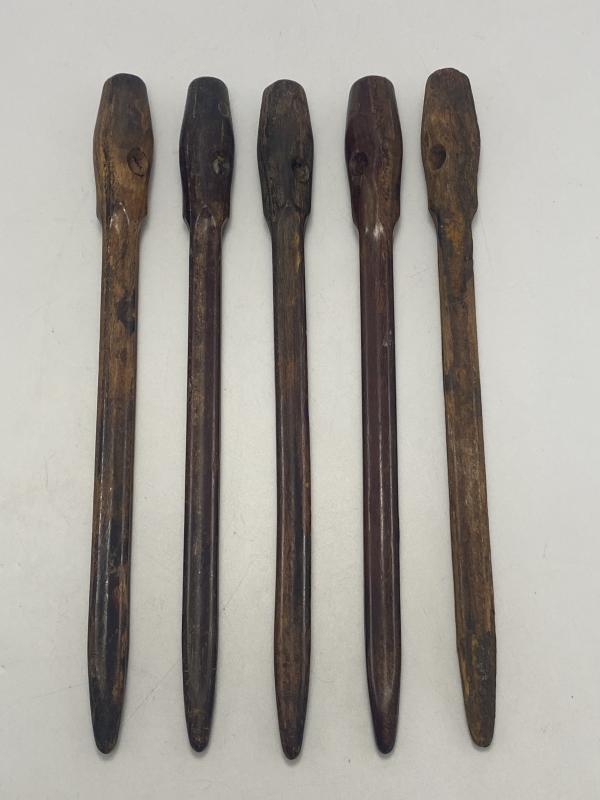 German Wooden Zelt Pegs X5 1940-1942 Dates