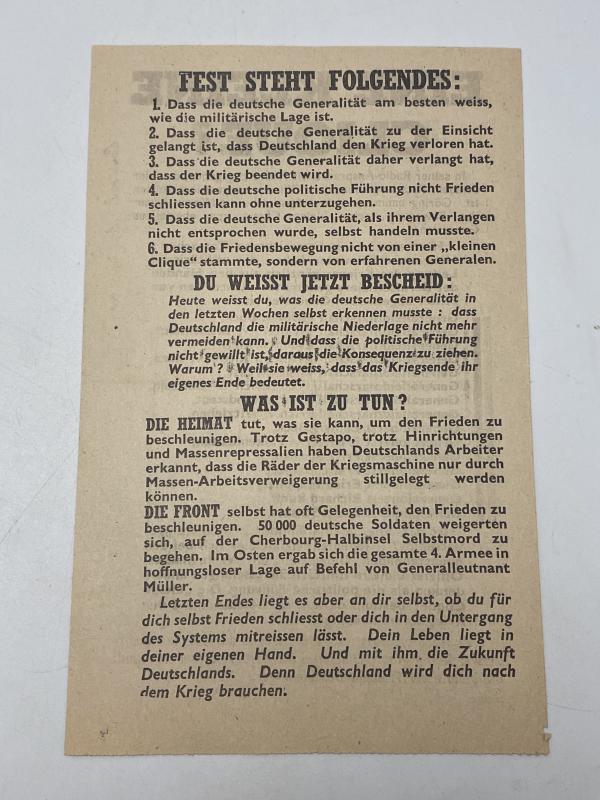 Defence of Cherbourg Surrender Leaflet