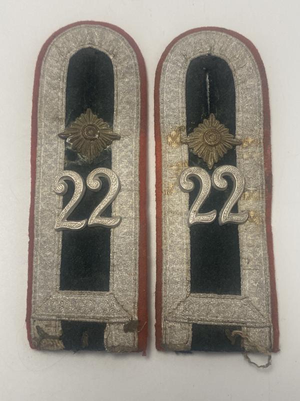 German Artillery NCO 22 Regiment Shoulder Boards