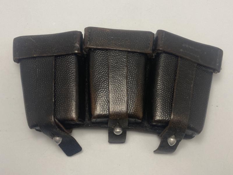 K98k Black Leather Ammo Pouch 1938 Dated Named