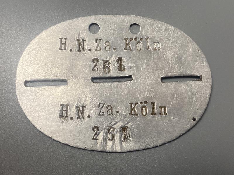 German Army ID Disc H.N.Za.Köln