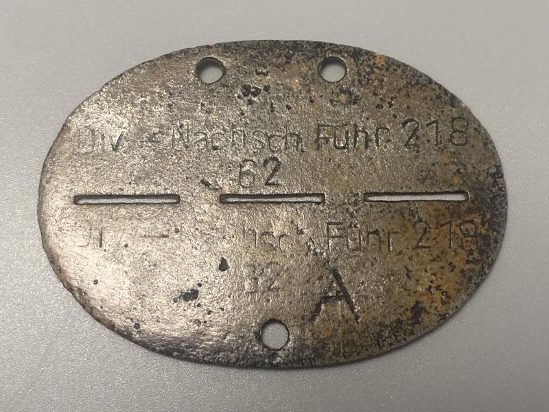 German Army ID Disc Div-Nachsch.Fuhr.218