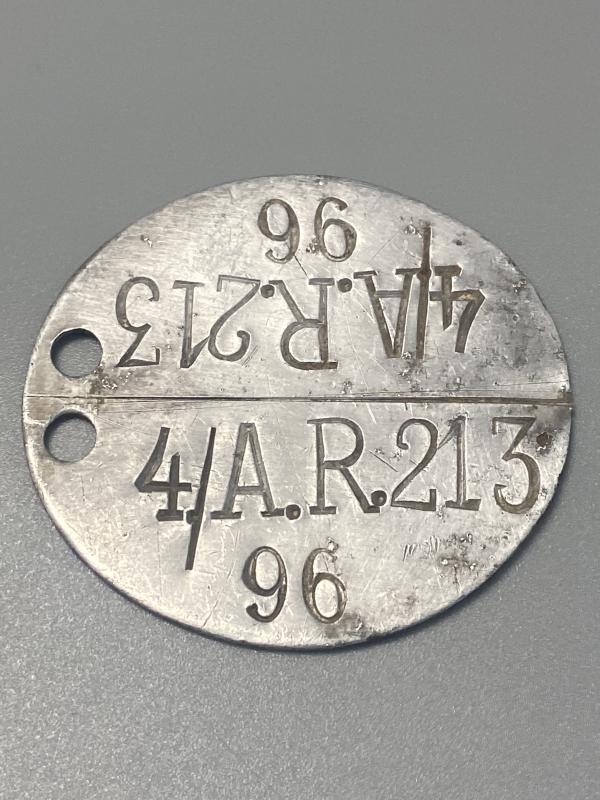 German Army ID Disc 4./A.R.213