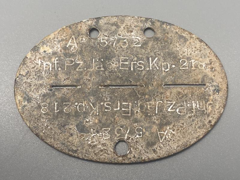 German Army ID Disc Pz.Jäger.Ers.Kp.218