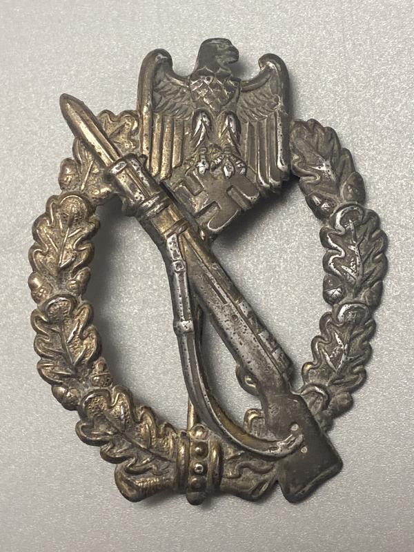 Silver Infantry Assault Badge Hollow Back Schickle