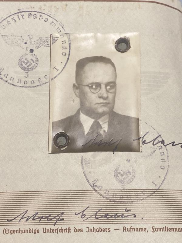 German Army Wehrpass Adolf Claus Army Reservist