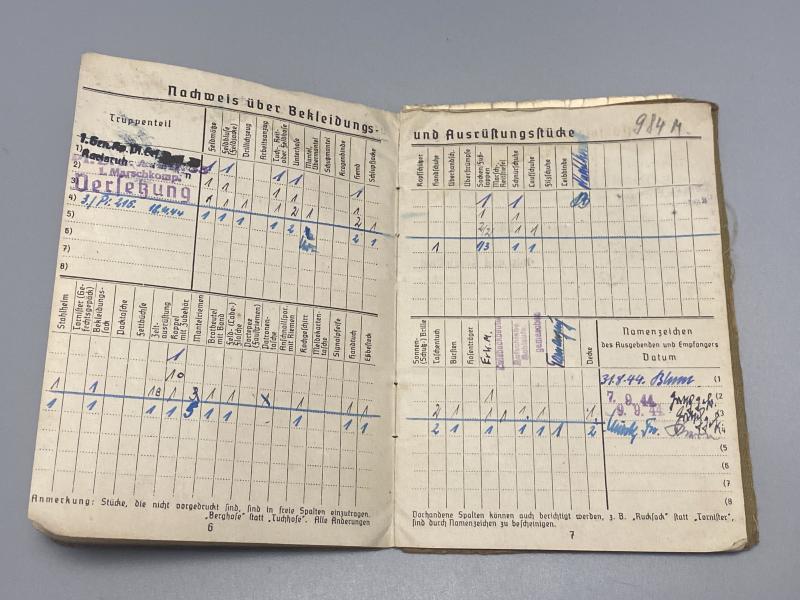 German Army Soldbuch Pioneer Unteroffizier Pi.Btl.215