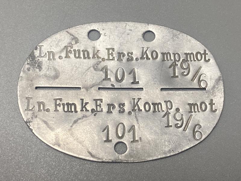Luftwaffe ID Disc Ln.Funk.Ers.Komp.Mot.19/6