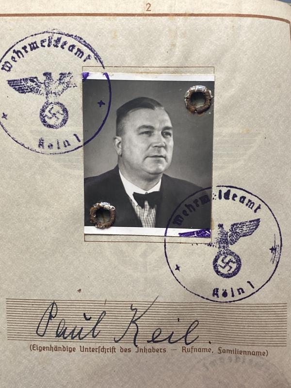 German Army Wehrpass Paul Kiel Landwehr WW1 Service