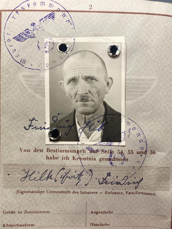 German Army Wehrpass Friedrich Hilk Landsturm WW1 Service