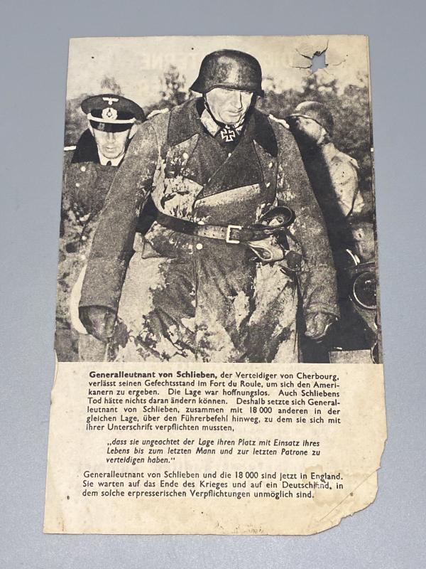Original WW2 Cherbourg Surrender Leaflet 1944