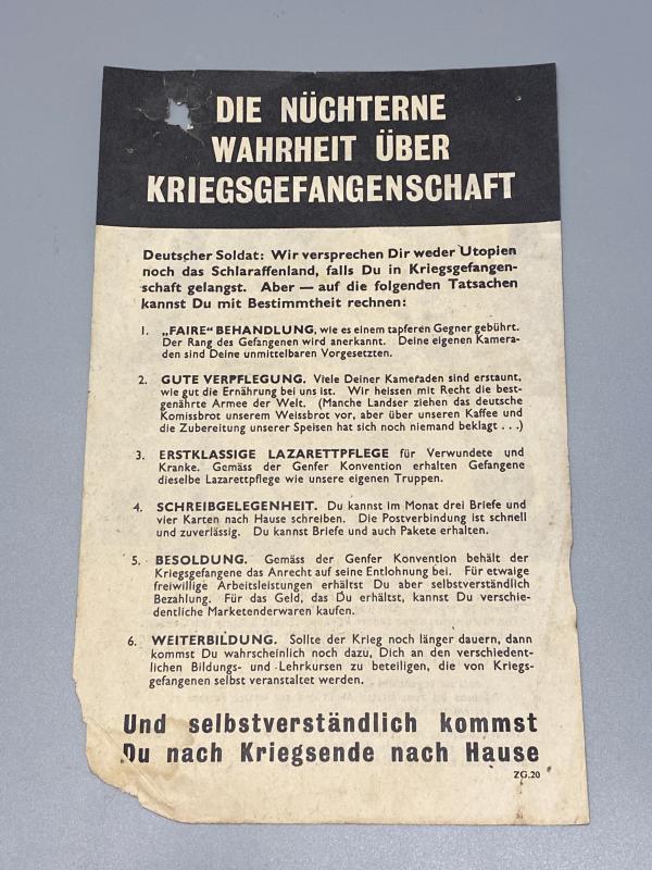 Original WW2 Cherbourg Surrender Leaflet 1944