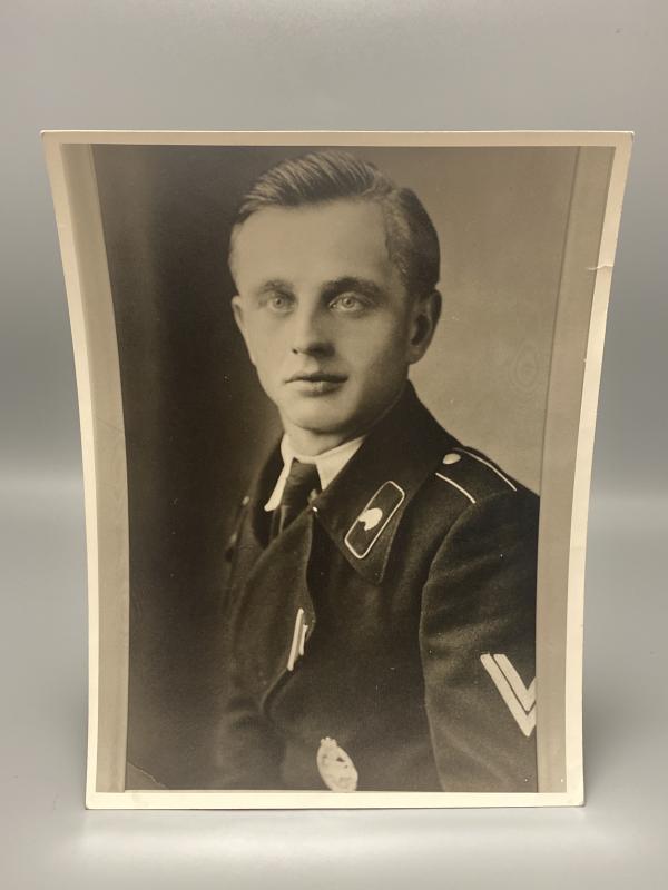 Large Photograph German Soldier in Panzer Uniform